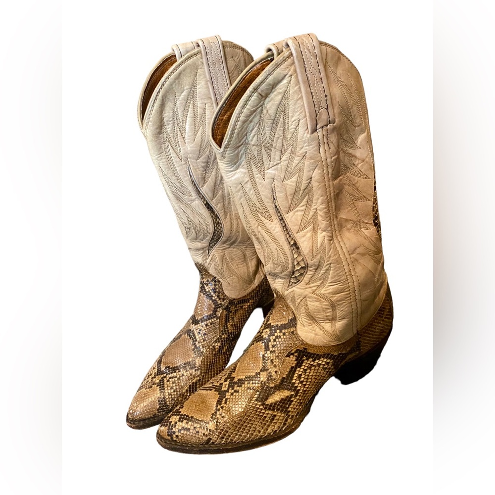 VINTAGE DAN POST SNAKE 🐍 SKIN COWBOY BOOT
